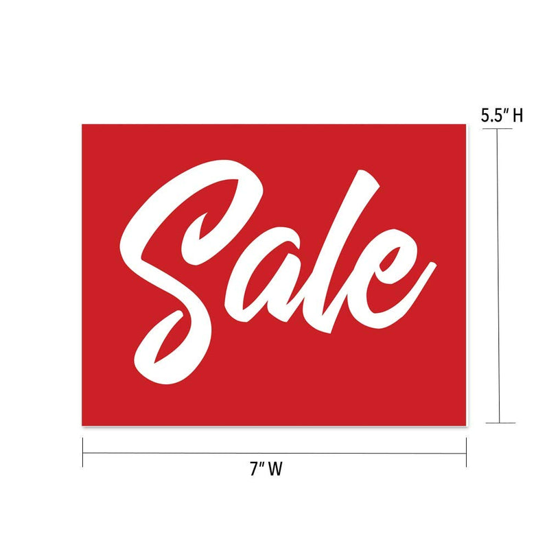 [Australia - AusPower] - NAHANCO CD57S1-5 Retail Sign Card for Displays, “Sale”, 5 ½”H x 7”W, Red with White Print, Script Style on Card Stock – 5/CTN. 