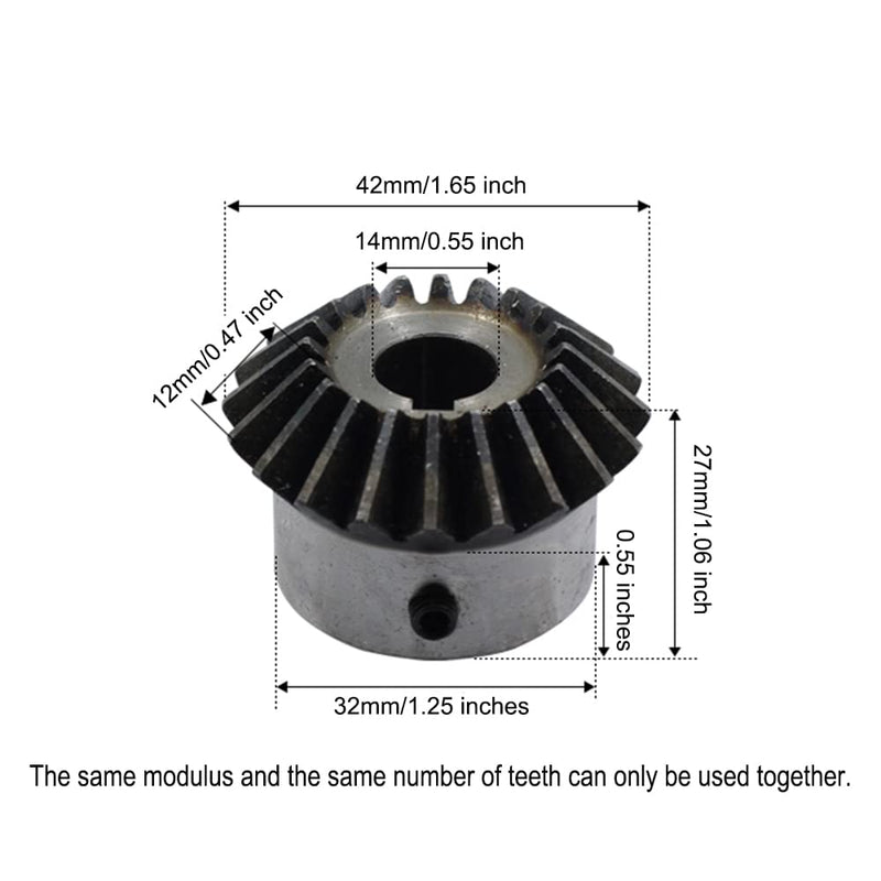 [Australia - AusPower] - 2Pcs Bevel Gear Tapered Bevel Pinion Gear Bevel Gears 2 Module 20 Teeth for Hardware Mechanical Rotation (20T 14mm Hole) 20T 14mm Hole 