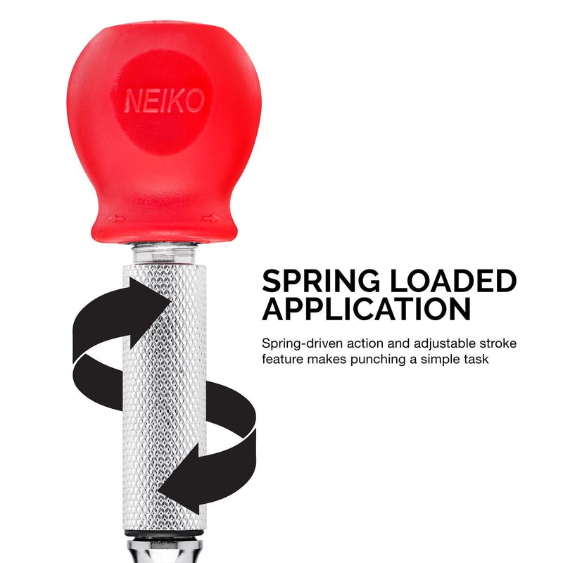 [Australia - AusPower] - NEIKO 02638A 5-Inch Automatic Center Hole Punch, Adjustable Impact Spring-Loaded Puncher Tool 5" Punch 