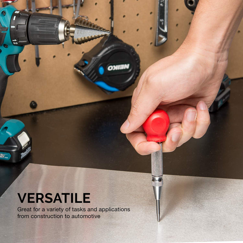 [Australia - AusPower] - NEIKO 02638A 5-Inch Automatic Center Hole Punch, Adjustable Impact Spring-Loaded Puncher Tool 5" Punch 
