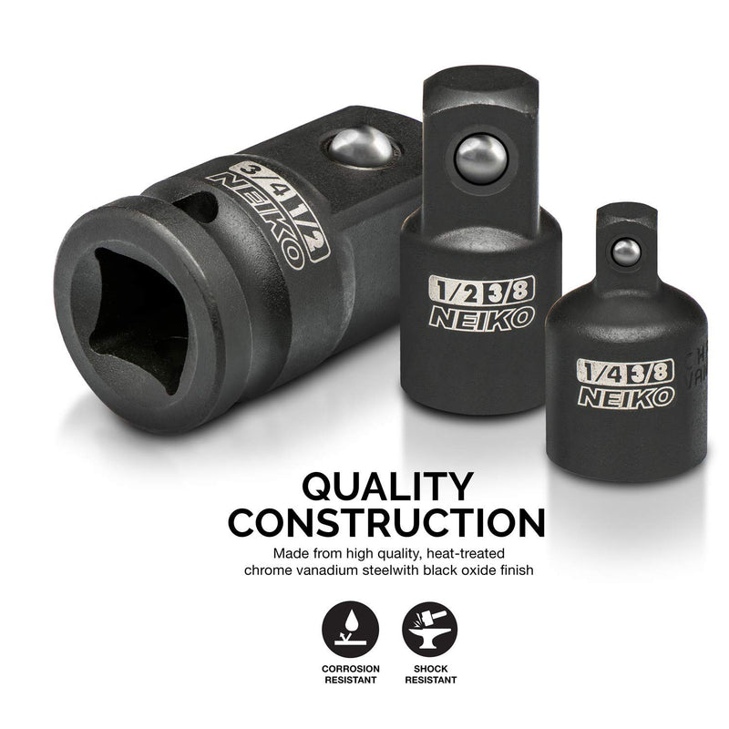 [Australia - AusPower] - Neiko 30249A Impact Socket Adapter and Reducer Set, Chrome Vanadium Steel | 5-Piece Set for Impact Driver Conversions 5 PC Impact Adapter/Reducer 