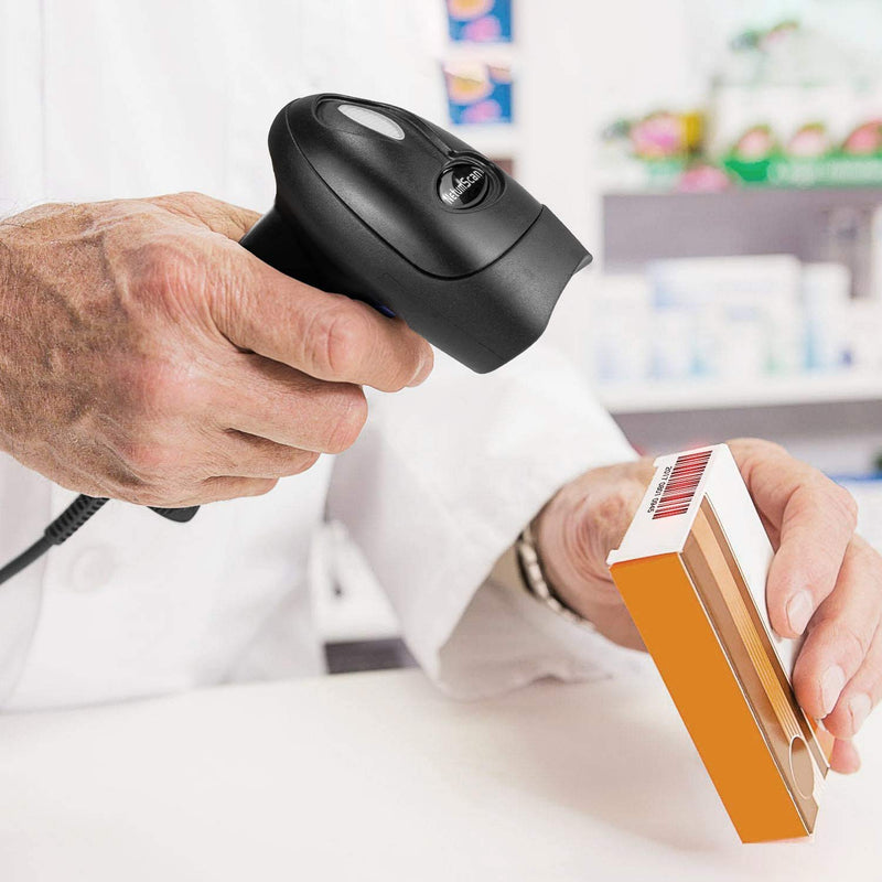 [Australia - AusPower] - Handheld USB QR Barcode Scanner, NetumScan Wired Automatic 1D 2D Image Bar Code Reader with Adjustable Stand for Store, Supermarket, Warehouse (Wired) 