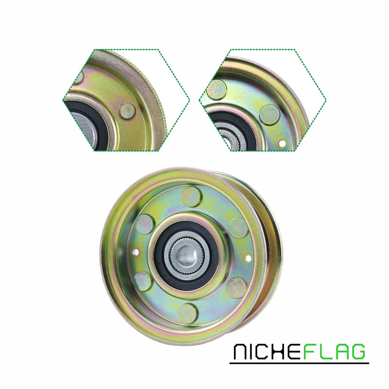 [Australia - AusPower] - NICHEFLAG 2 Pack 756-04224 Flat Idler Pulley Compatible with MTD 756-0981 956-0224 756-0981A 756-0981B 956-0981 956-0981A 956-0981B 539919078 