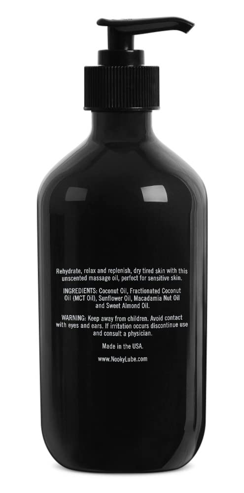 [Australia - AusPower] - Nooky Massage Oil with Fractionated Coconut Oil for Massaging 16 Ounce (Unscented) Unscented 