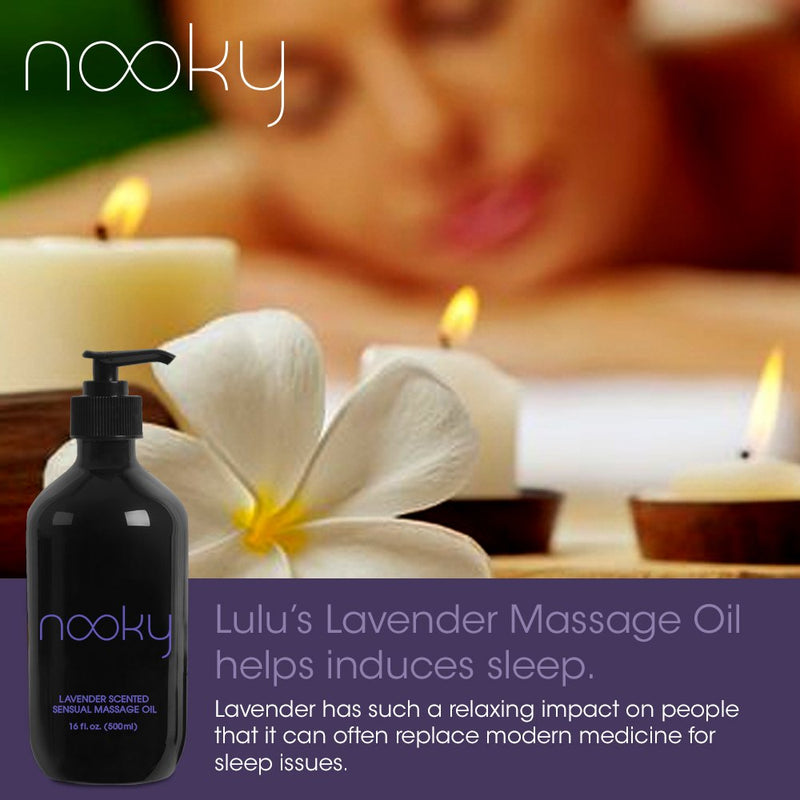 [Australia - AusPower] - Nooky Lavender Massage Oil. with Essential and Jojoba Oils for Therapeutic Massaging 16 Ounce. 