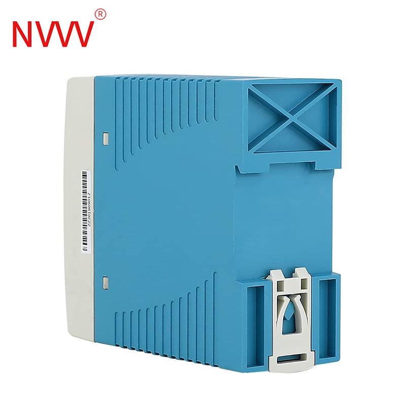 NVVV MDR-60-12 AC to DC DIN-Rail Power Supply 12V 5A 60W with blue and white color, compact industrial transformer.