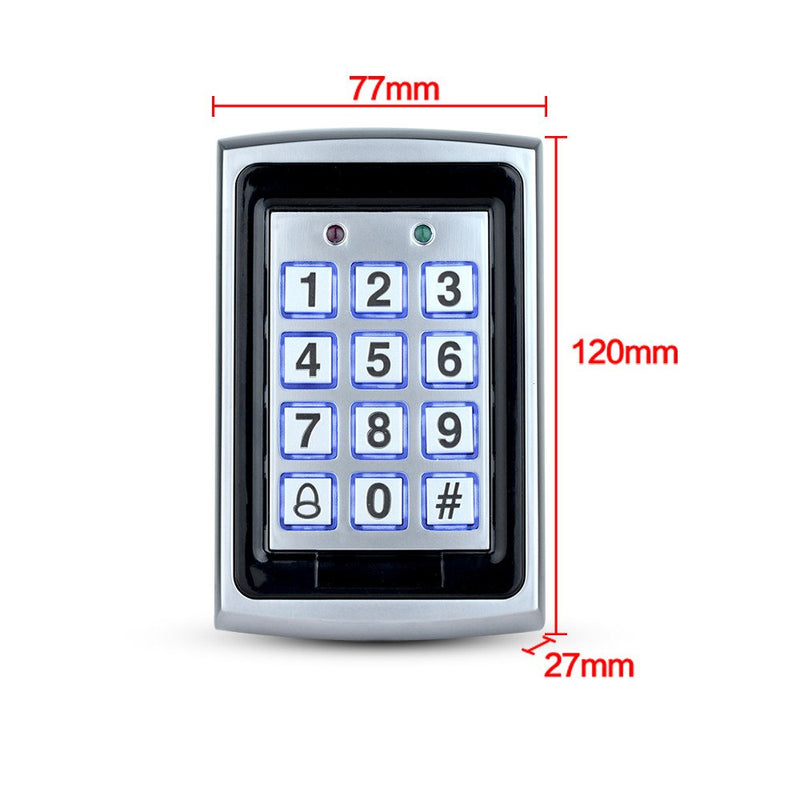 [Australia - AusPower] - 10pcs keyfobs +125Khz EM-ID Metal Case RFID Access Control Keypad with Back Light Support 1000 User 