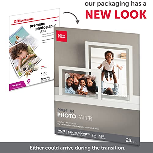 [Australia - AusPower] - Office Depot Premium Photo Paper, Gloss, 8 1/2in. x 11in., 9 Mil, Pack Of 25 Sheets, 110720 