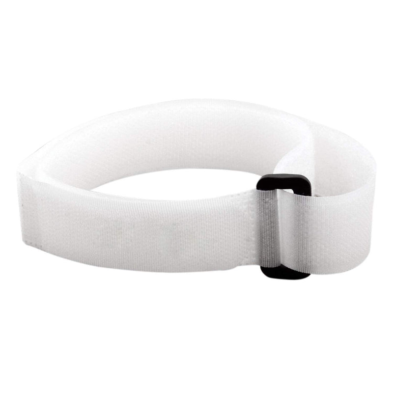 [Australia - AusPower] - Oldhill Hook and Loop Cinch Straps Adjustable and Reusable - 10 Pack (24" x 1", White) 24" x 1" 