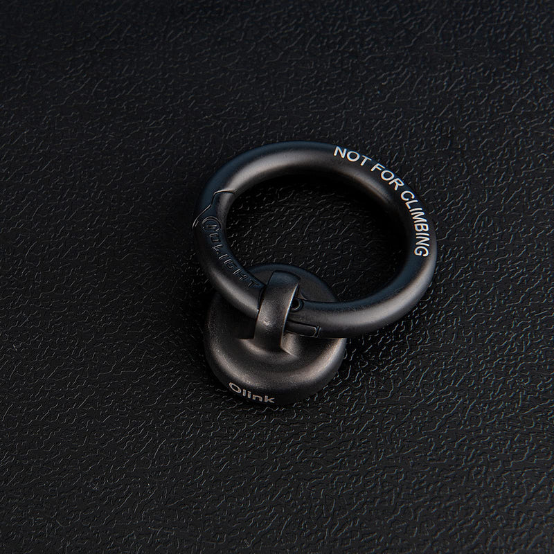 OLIGHT OLINK portable magnetic hook in black with carabiner style ring, compatible with Olight flashlights and Obulb series.