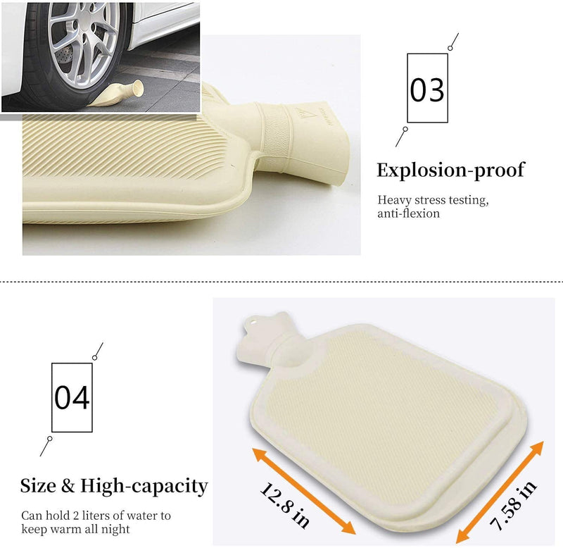 [Australia - AusPower] - OliviaLiving Hot Water Bag Hot Water Bottle 2 Liter with Knit Cover - Great for Cramps, Pain Relief & Cozy Nights - Water Heating Pad - Feet & Bed Warmer for Adults, Cartoon Penguin Pink 