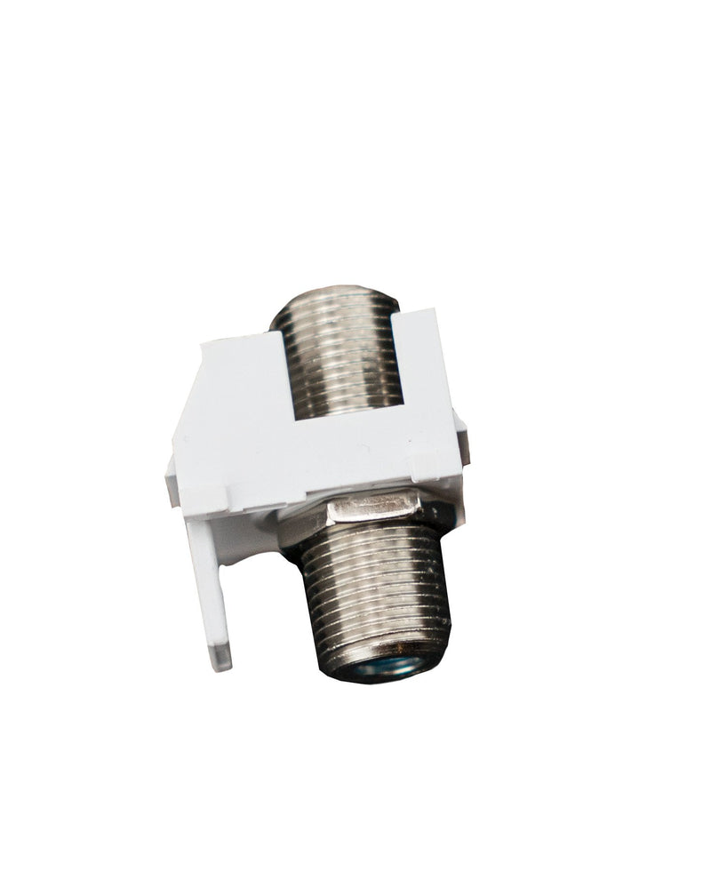 [Australia - AusPower] - Legrand - OnQ Recessed Keystone Coax Insert, F Keystone Connector, 3GHz Keystone F-81 Coupler, Nickel, White, 5 Pack, F3481WHV5 Pack of 5 