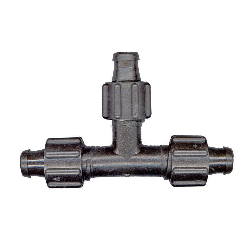 [Australia - AusPower] - USA Made - Premium Drip Tape Irrigation Tubing 3 Way Tee 10 Pack (5/8" or .625" - .645") Universal Perma-Loc Connector Barbed Locking Fitting - Fits All Brands 16mm Drip Tape AG Tubing 