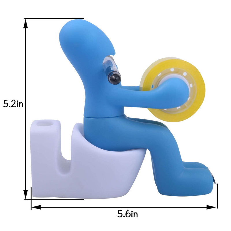 [Australia - AusPower] - Funny Office Gift - The Butt Station Desk Accessory Tape Dispenser, Paper Clip, Sticky Notes & Pen Holder, Gag Gift for Coworker (Blue) 