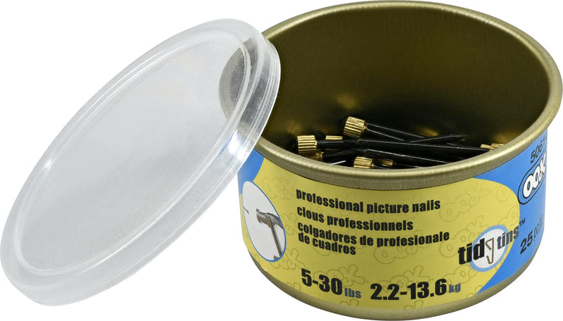 [Australia - AusPower] - OOK 50614 Professional Picture Hanging Nails, Blue Steel Pro Nails, Black/Gold, 30lb (25 Piece) 1-Pack 
