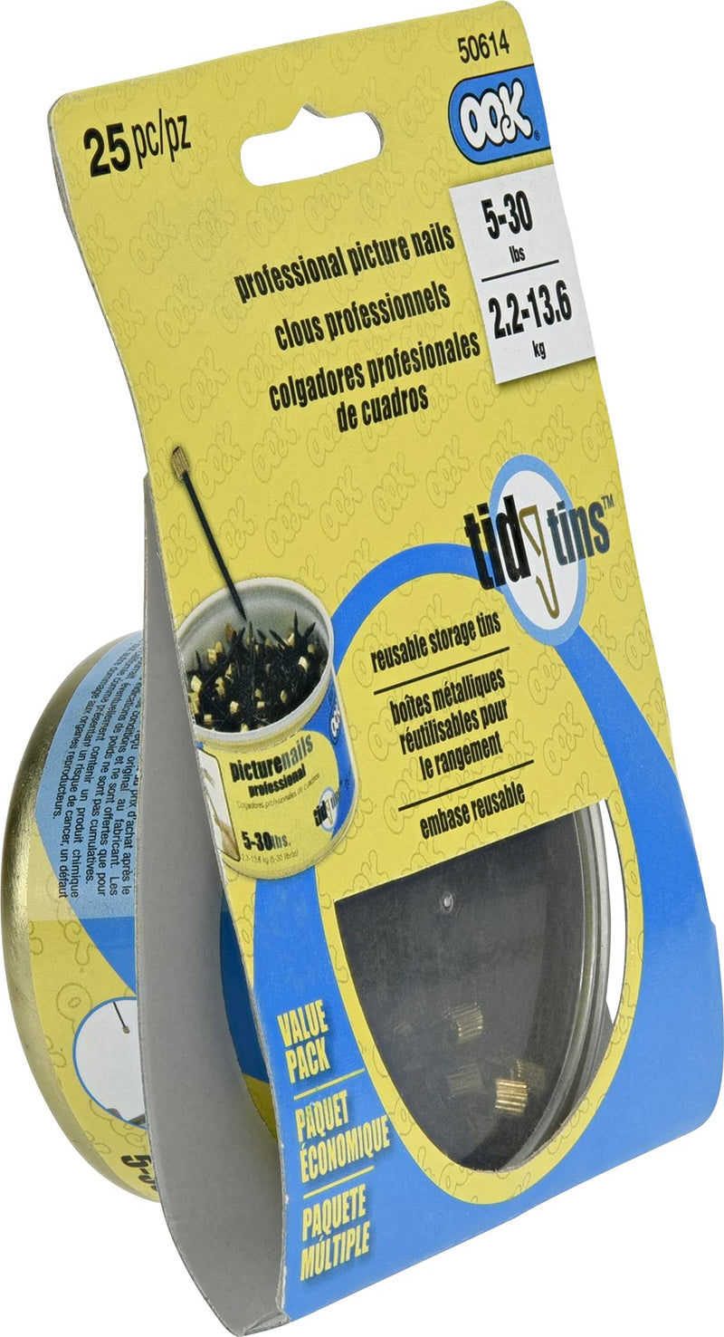 [Australia - AusPower] - OOK 50614 Professional Picture Hanging Nails, Blue Steel Pro Nails, Black/Gold, 30lb (25 Piece) 1-Pack 
