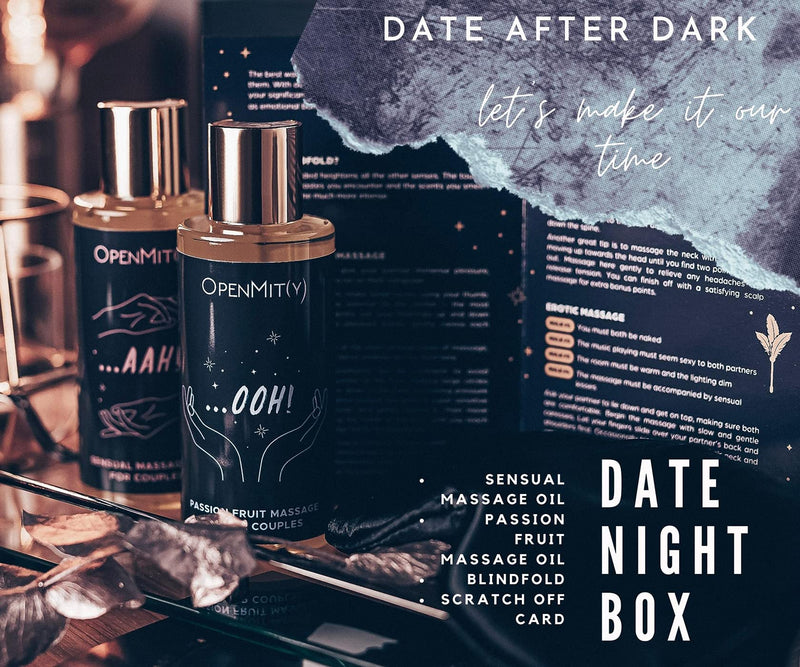 [Australia - AusPower] - OpenMity Massage Oil for Couples – Date Night Box with Relaxing Massage Oil Set for the Perfect Date Night, Including Two Different Massage Oils and Scratch off Card 