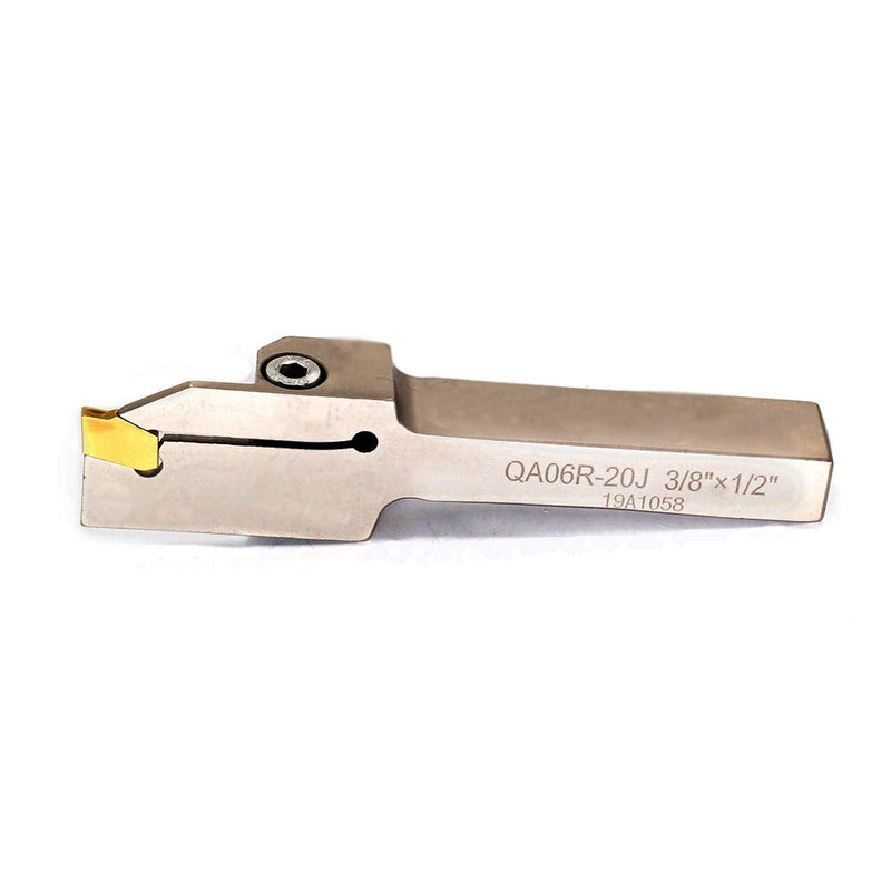 [Australia - AusPower] - OSCARBIDE 3/8"x1/2" Indexable Lathe Parting Grooving Holder with 10 Pieces GTN-2(QC1402) Carbide Inserts Heavy Duty Nickel Plated QA06R-20J Right -Hand Cut Off Tool 