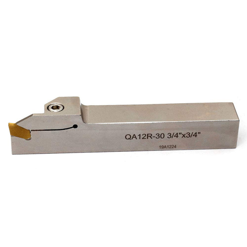 [Australia - AusPower] - OSCARBIDE 3/4" Indexable Lathe Grooving Parting Holder Heavy Duty Nickel Plated QA12R-30 Right -Hand Cut Off Tool with 10 Pieces Carbide Inserts GTN-3(QC1403) 