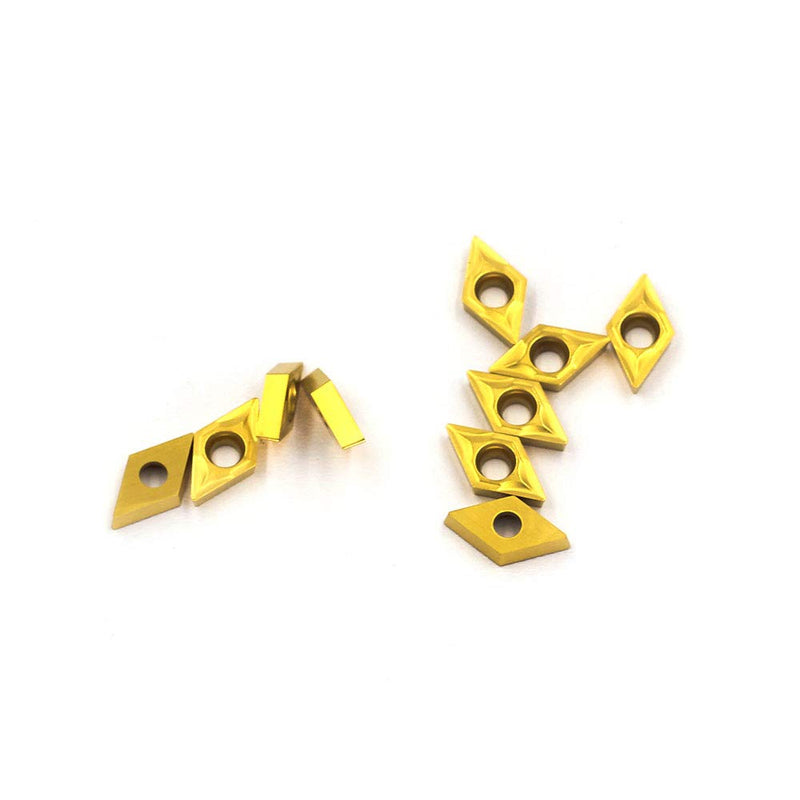 [Australia - AusPower] - OSCARBIDE Carbide Turning Inserts DCMT070204(DCMT21.51) DCMT Insert Multilayer Coated CNC Lathe Inserts for Lathe Turning Tool Holder Replacement Insert, 10 Pieces 