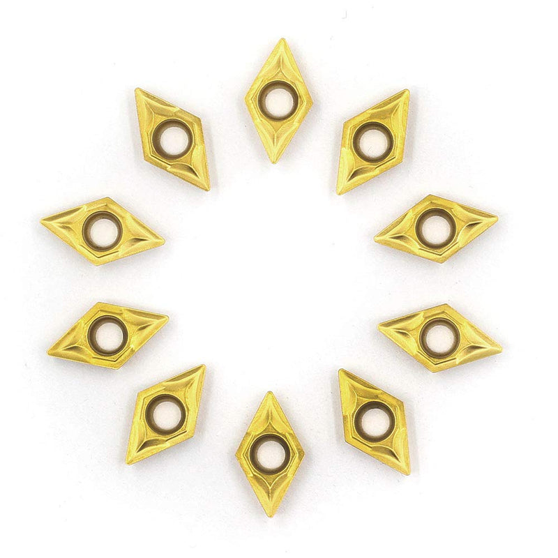 [Australia - AusPower] - OSCARBIDE Carbide Turning Inserts DCMT070204(DCMT21.51) DCMT Insert Multilayer Coated CNC Lathe Inserts for Lathe Turning Tool Holder Replacement Insert, 10 Pieces 