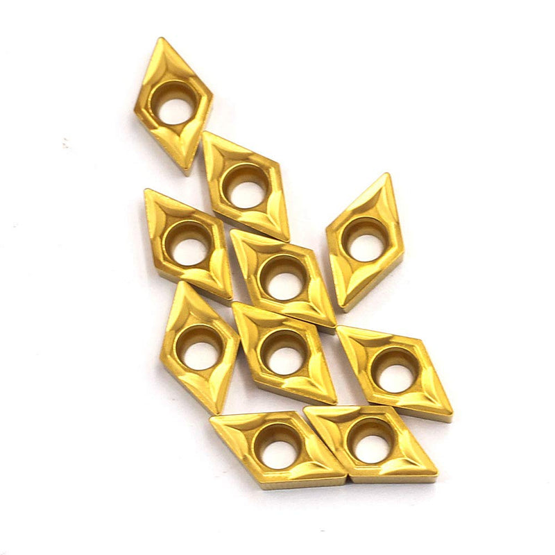 [Australia - AusPower] - OSCARBIDE Carbide Turning Inserts DCMT070204(DCMT21.51) DCMT Insert Multilayer Coated CNC Lathe Inserts for Lathe Turning Tool Holder Replacement Insert, 10 Pieces 