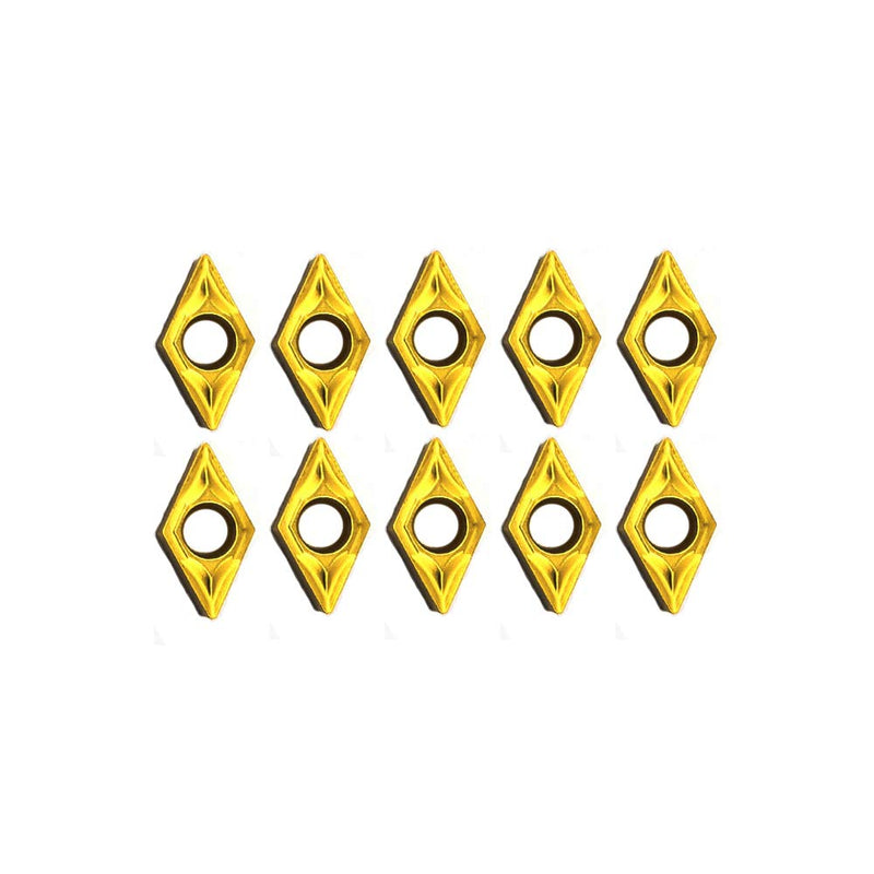 [Australia - AusPower] - OSCARBIDE Carbide Turning Inserts DCMT070204(DCMT21.51) DCMT Insert Multilayer Coated CNC Lathe Inserts for Lathe Turning Tool Holder Replacement Insert, 10 Pieces 