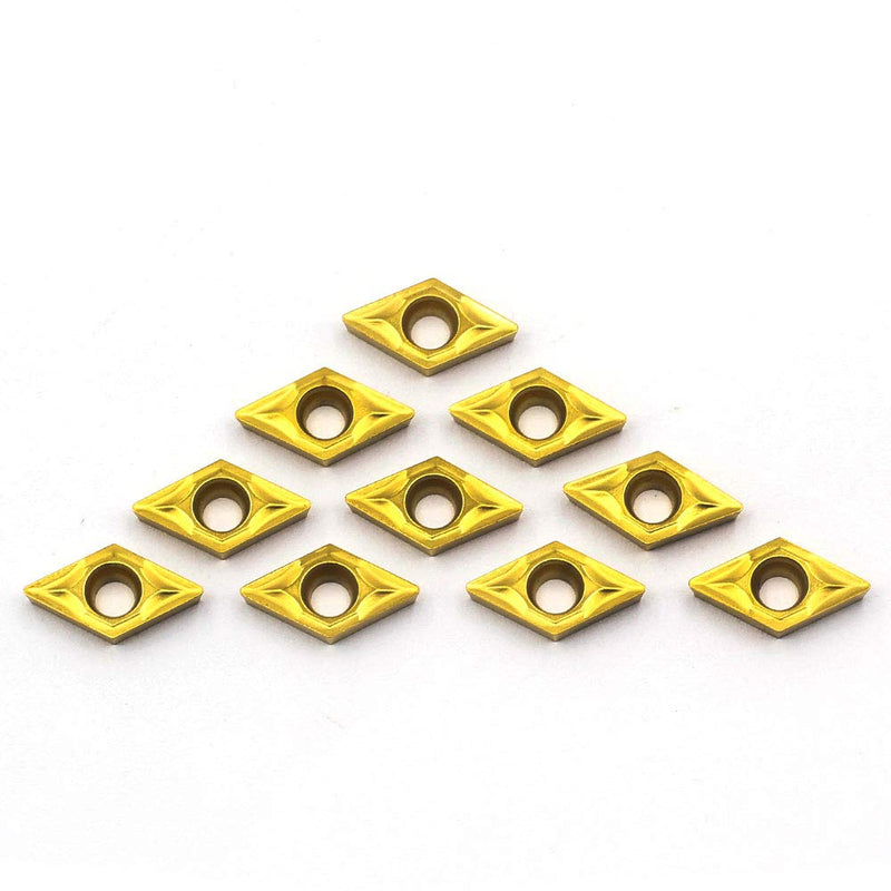 [Australia - AusPower] - OSCARBIDE Carbide Turning Inserts DCMT070204(DCMT21.51) DCMT Insert Multilayer Coated CNC Lathe Inserts for Lathe Turning Tool Holder Replacement Insert, 10 Pieces 
