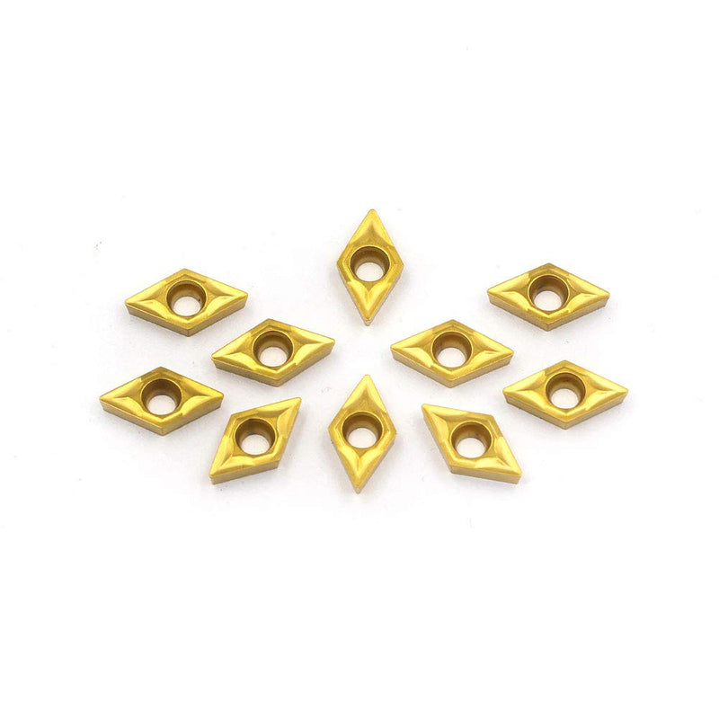 [Australia - AusPower] - OSCARBIDE Carbide Turning Inserts DCMT070204(DCMT21.51) DCMT Insert Multilayer Coated CNC Lathe Inserts for Lathe Turning Tool Holder Replacement Insert, 10 Pieces 