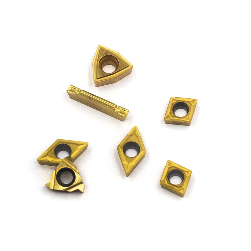 [Australia - AusPower] - OSCARBIDE Carbide Turning Inserts MGMN200,11ER A60,WCMT2.5,CCMT060204,DCMT070204 CNC Lathe Insert for Indexable Lathe Turning Tool Holder Insert Replacement, 7 Pieces 