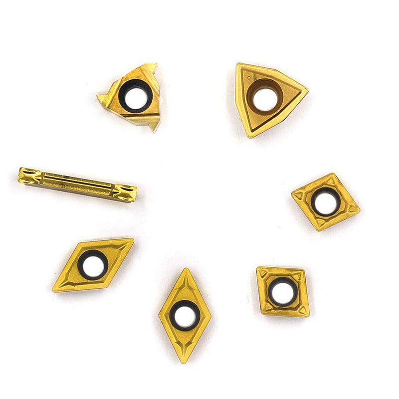 [Australia - AusPower] - OSCARBIDE Carbide Turning Inserts MGMN200,11ER A60,WCMT2.5,CCMT060204,DCMT070204 CNC Lathe Insert for Indexable Lathe Turning Tool Holder Insert Replacement, 7 Pieces 