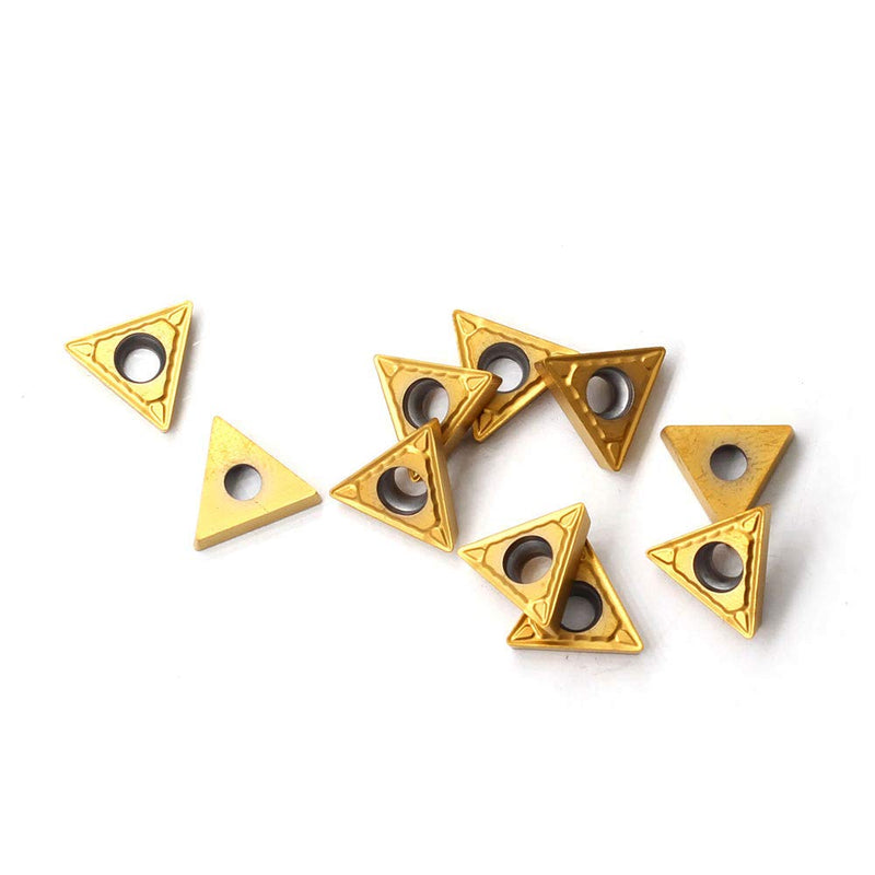 [Australia - AusPower] - OSCARBIDE Carbide Turning Inserts TCMT110204(TCMT21.51) TCMT Insert Tain Coated CNC Lathe Carbide Cutters Inserts for Lathe Turning Tool Holder Replacement Insert, 10 Pieces/Pack 
