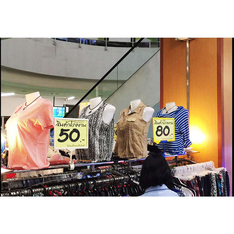 [Australia - AusPower] - Plastic Merchandise Sign Clip Rotatable Pop Clip-on Holder Stand Price Display Holders Tag Clip ，Adjustable Clip Sign Pack of 10 pcs 
