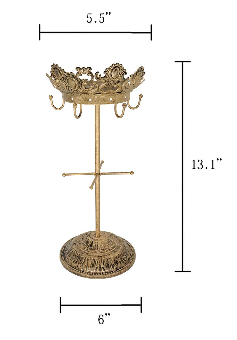 [Australia - AusPower] - Metal Jewelry Organizer Tower Necklace Tree Bracelet Display Stand w/Hairclip Holder w/ Jewelry Organizer w/ Jewelry Tree (Bronze) Rustic Bronze 