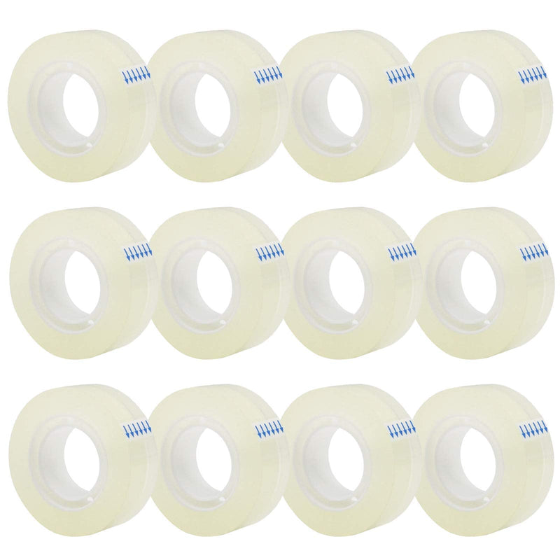 [Australia - AusPower] - 12 Rolls Transparent Tape Refills, Clear Tape, All-Purpose Transparent Glossy Tape for Office, Home, School 