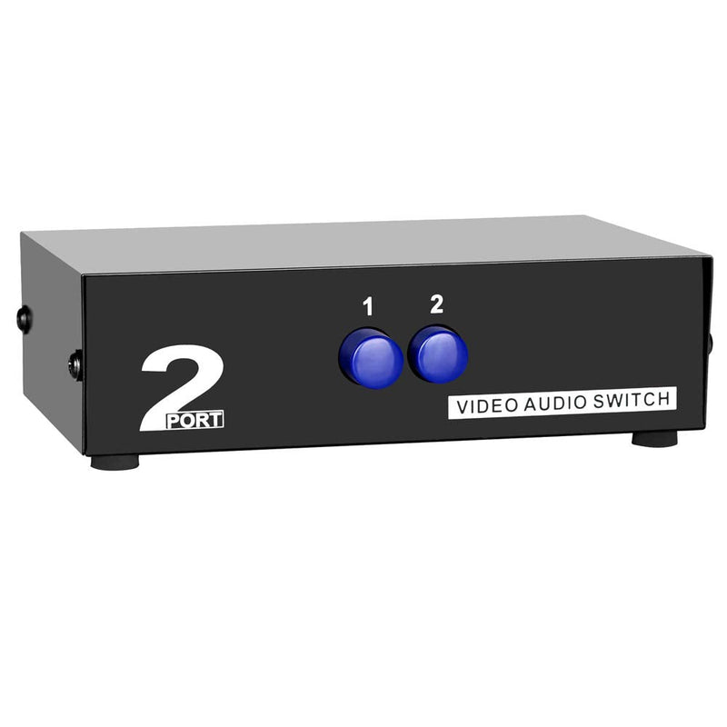 [Australia - AusPower] - Panlong 2 Port AV RCA Switch 2 in 1 Out Composite Video L/R Audio Switcher Selector Box for DVD Player, Sega Genesis, SNES, N64, PS2/3 Game Consoles 
