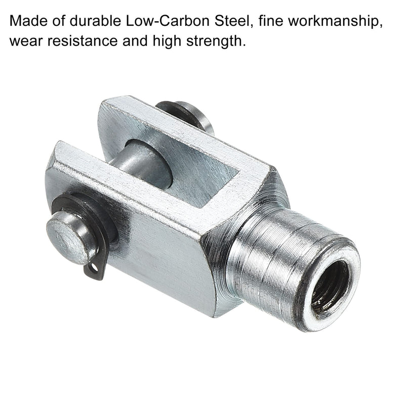 [Australia - AusPower] - PATIKIL M6x1 Air Cylinder Rod Clevis End, 2 Pack Female Thread Y Connector 33mm Length for Air Cylinder Foot Mounting Work, Silver 