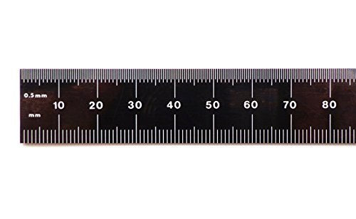 [Australia - AusPower] - PEC Tools 300 mm Metric Black Chrome,"high-Contrast" Machinist Ruler with Markings .5 mm, mm Both Sides 