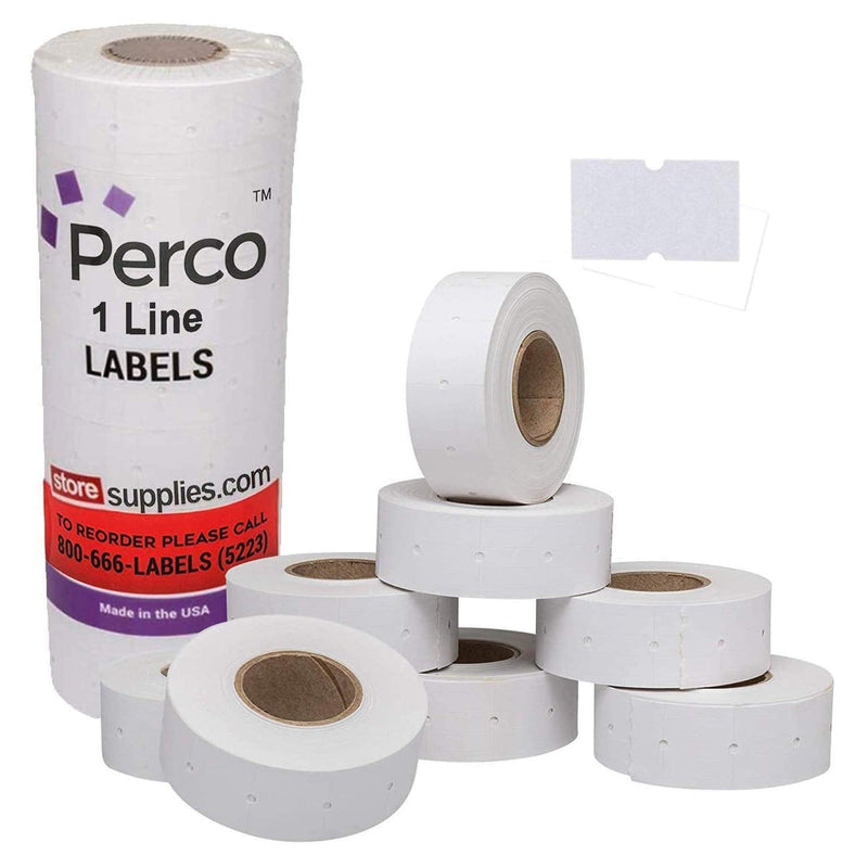 [Australia - AusPower] - Perco 1 Line White Labels - 1 Sleeve, 8,000 Blank Price and Date Gun Labels for Perco 1 Line Price and Date Guns 1 Line Labels White - 1 Sleeve 