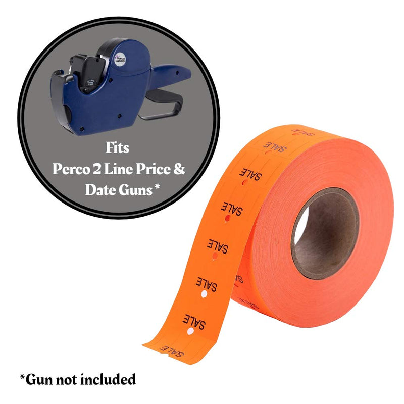 [Australia - AusPower] - "Sale" Flou. Red Perco Labels for Perco 2 Line Labeler Gun - 1 Sleeve, 6,000 Labels - 