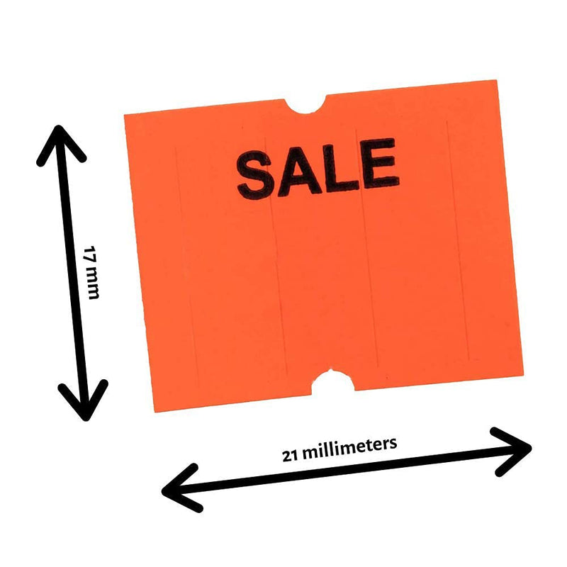 [Australia - AusPower] - "Sale" Flou. Red Perco Labels for Perco 2 Line Labeler Gun - 1 Sleeve, 6,000 Labels - 