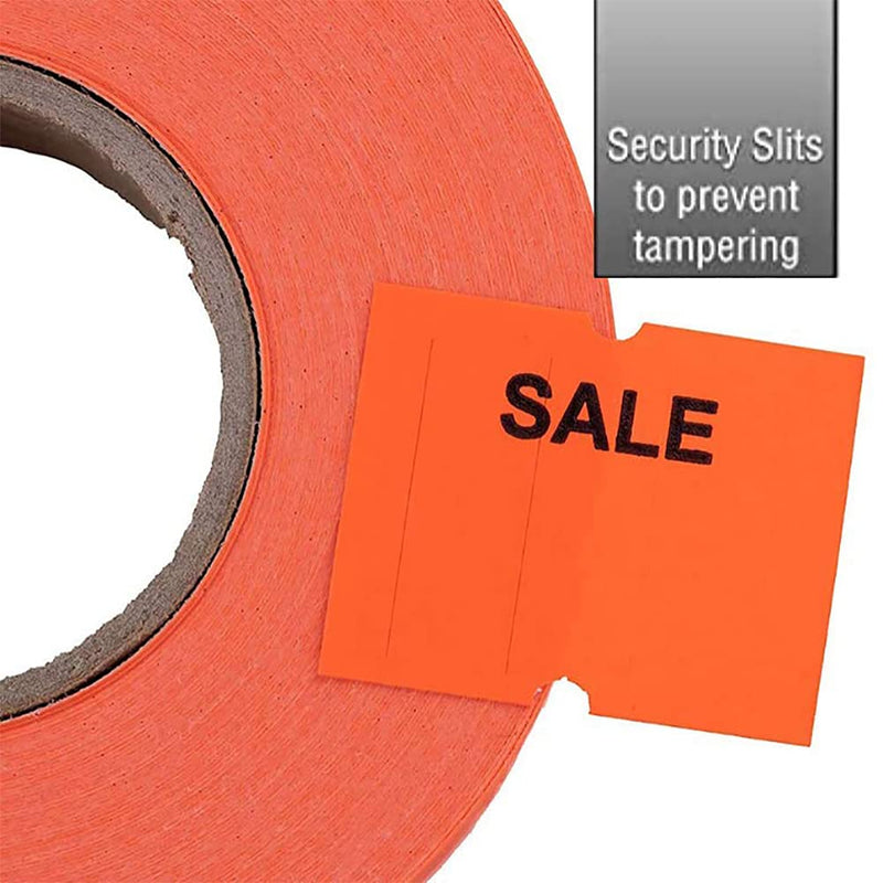 [Australia - AusPower] - "Sale" Flou. Red Perco Labels for Perco 2 Line Labeler Gun - 1 Sleeve, 6,000 Labels - 