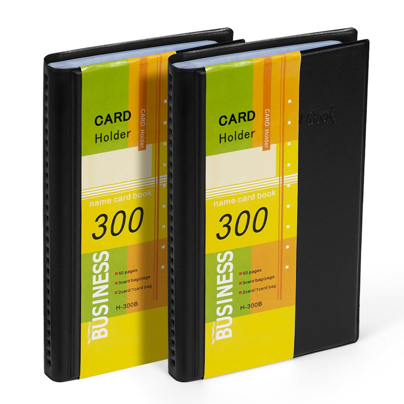 [Australia - AusPower] - Business Card Holder Organizer Book - PU Leather, 2 Pack Total for 600 Business Cards Card Holder Book 