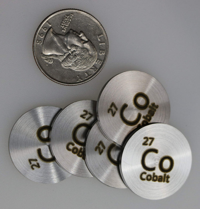 [Australia - AusPower] - Cobalt (Co) 24.26mm Metal Disc 99.95% Pure for Collection or Experiments 