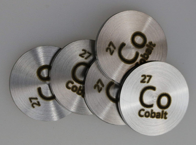 [Australia - AusPower] - Cobalt (Co) 24.26mm Metal Disc 99.95% Pure for Collection or Experiments 