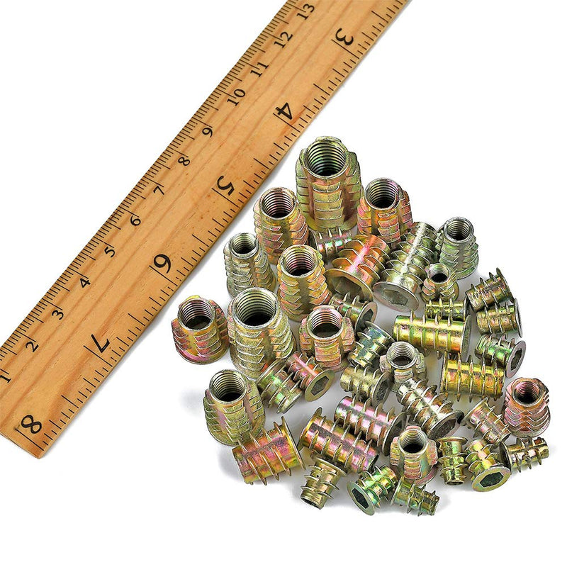 [Australia - AusPower] - PGMJ 265 Pieces 12 Size M4/M5/M6/M8/M10 Metric Threaded Inserts Nuts Assortment Tool Kit for Wood Furniture Zinc Alloy Furniture Bolt Fastener Connector Hex Socket Screw Inserts 
