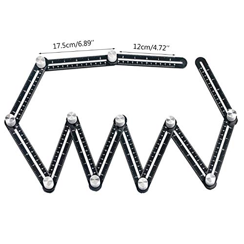 [Australia - AusPower] - Multi Angle Measuring Ruler, 12-Sides Ruler Hole Locator Aluminum Alloy Universal Multi Angle Measuring Ruler Protractors, Adjustable Floor Tile Glass Woodworking Puncher 