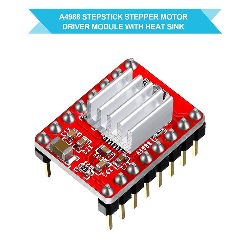 [Australia - AusPower] - 10 Pieces Stepper Motor Driver Module with Heat Sink Compatible with Stepstick Stepper A4988 3D Printer Reprap, CNC Machine or Robotics 