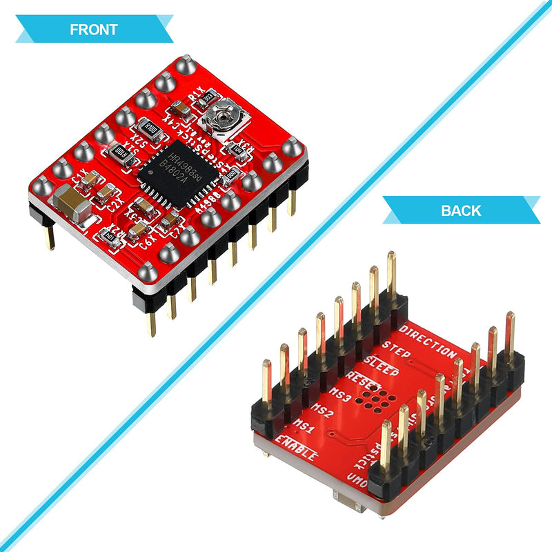 [Australia - AusPower] - 10 Pieces Stepper Motor Driver Module with Heat Sink Compatible with Stepstick Stepper A4988 3D Printer Reprap, CNC Machine or Robotics 