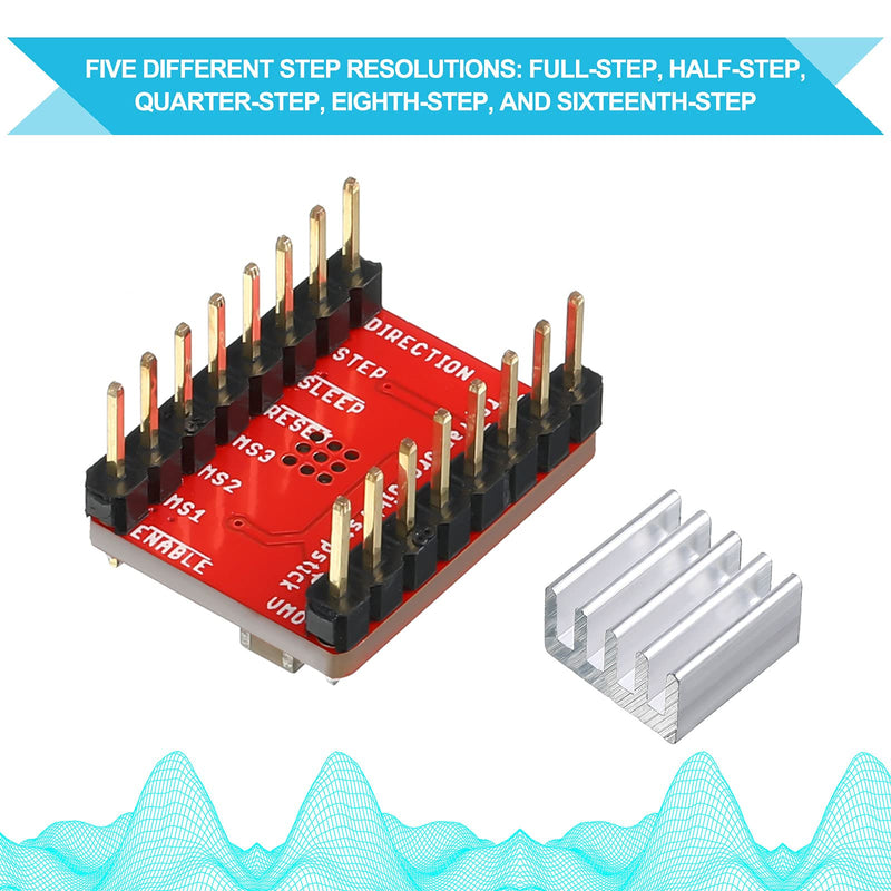 [Australia - AusPower] - 10 Pieces Stepper Motor Driver Module with Heat Sink Compatible with Stepstick Stepper A4988 3D Printer Reprap, CNC Machine or Robotics 